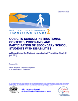Instructional Contexts, Programs, and Participation of Secondary School Students with Disabilities