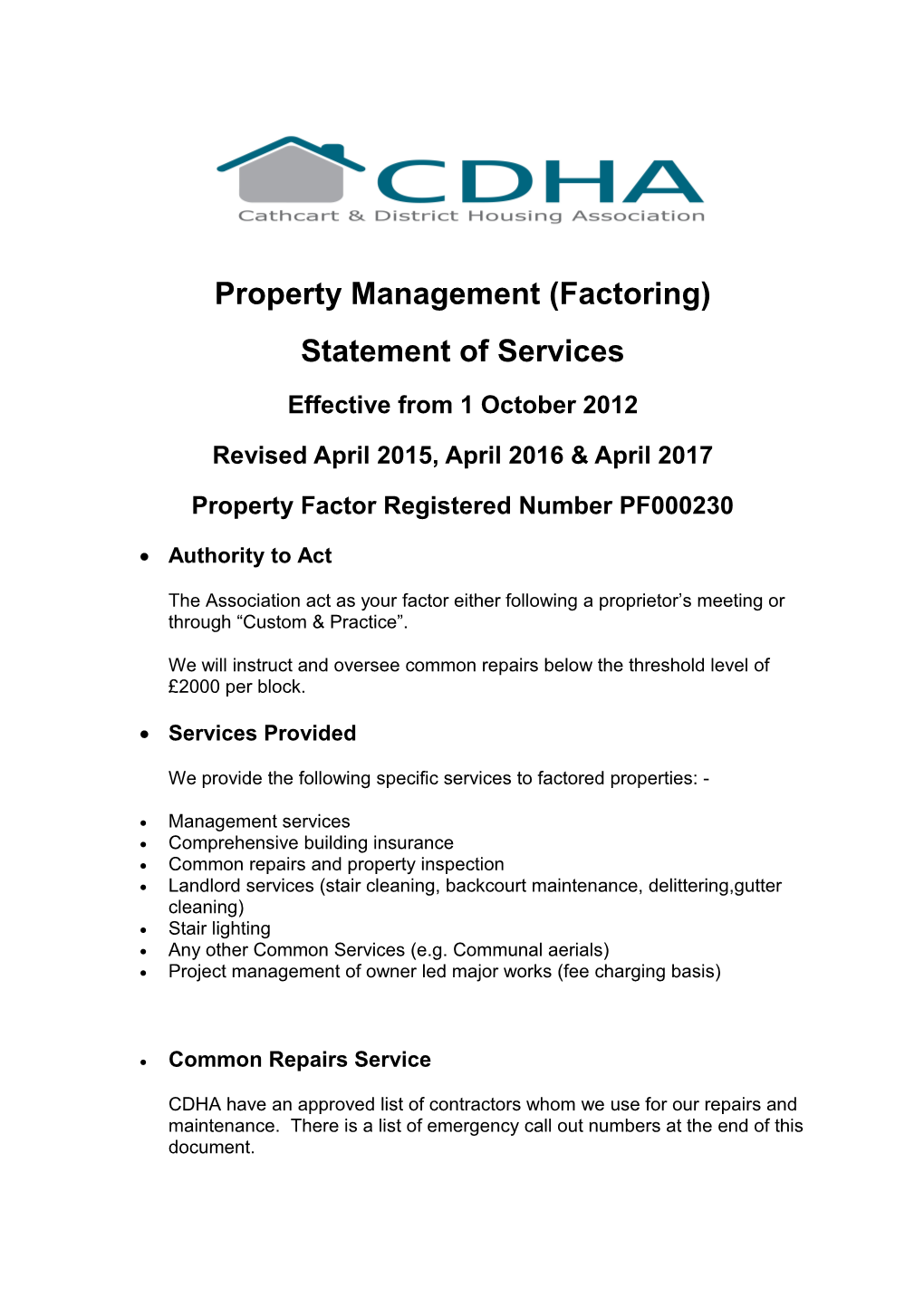 Property Management (Factoring)