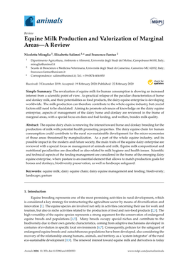 Equine Milk Production and Valorization of Marginal Areas—A Review