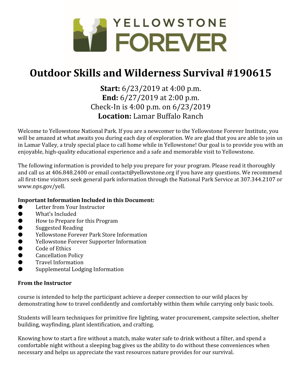 Outdoor Skills and Wilderness Survival #190615