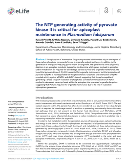 The NTP Generating Activity of Pyruvate Kinase II Is Critical