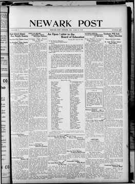 Newark Post Volume X Newark Post, Newark, Del., June 18,1919 Number ~