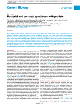 Bacterial and Archaeal Symbioses with Protists, Current Biology (2021), J.Cub.2021.05.049