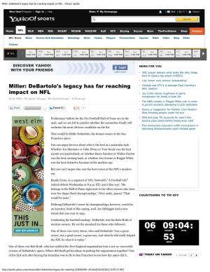 Miller: Debartolo's Legacy Has Far Reaching Impact on NFL - Yahoo! Sports