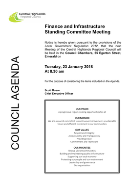 Finance and Infrastructure Standing Committee Meeting