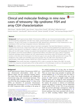 Clinical and Molecular Findings in Nine New