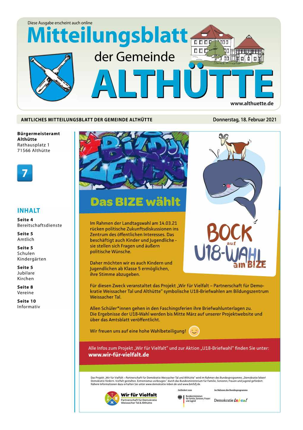 Mitteilungsblatt Der Gemeinde