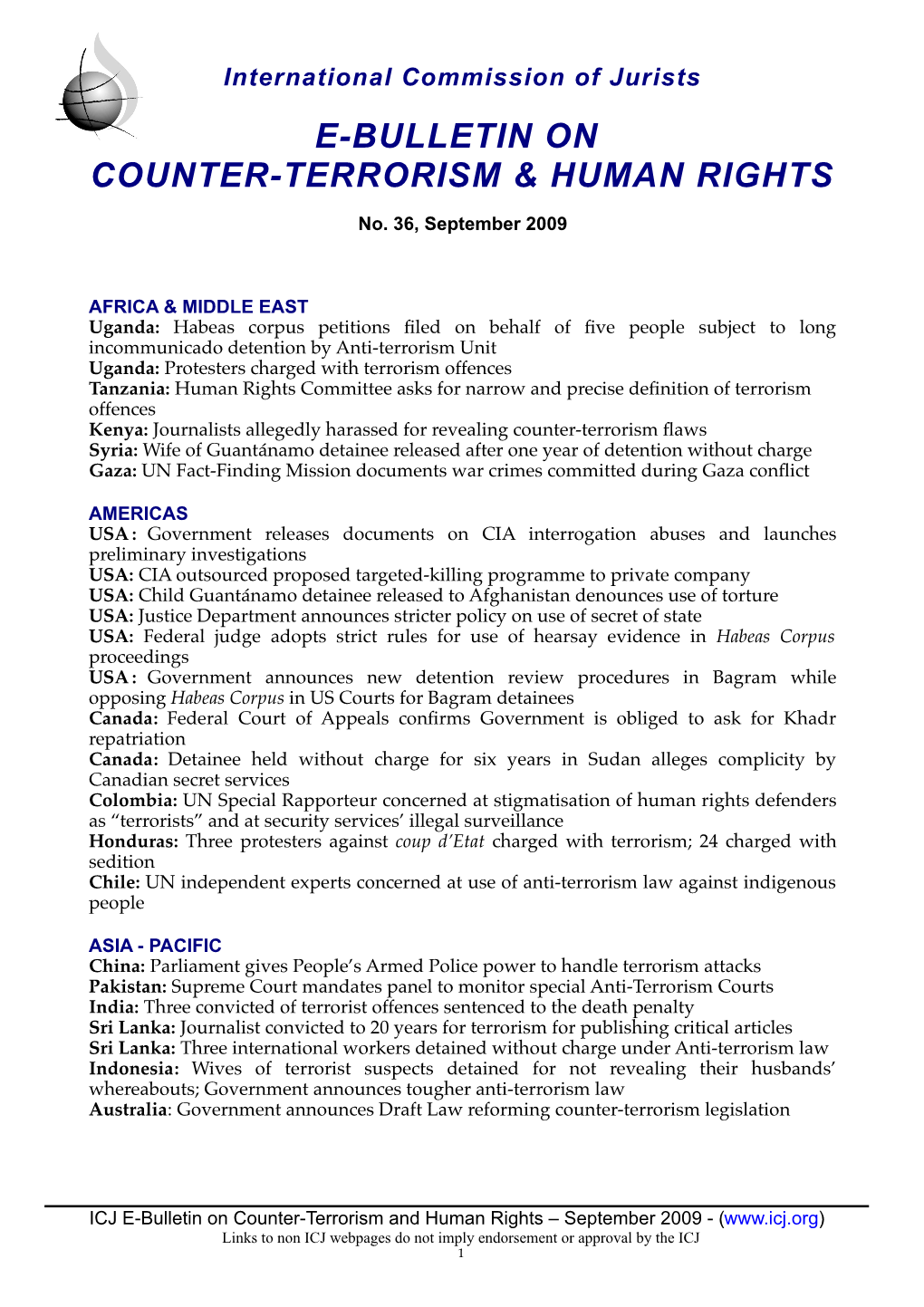 E-Bulletin on Counter-Terrorism and Human Rights