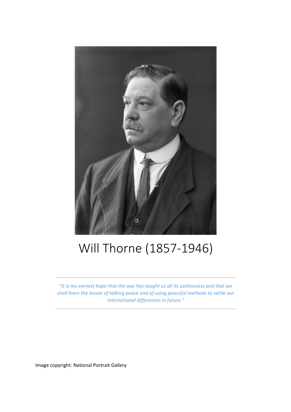Will Thorne (1857-1946)