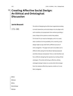 Creating Affective Social Design: an Ethical and Ontological Discussion
