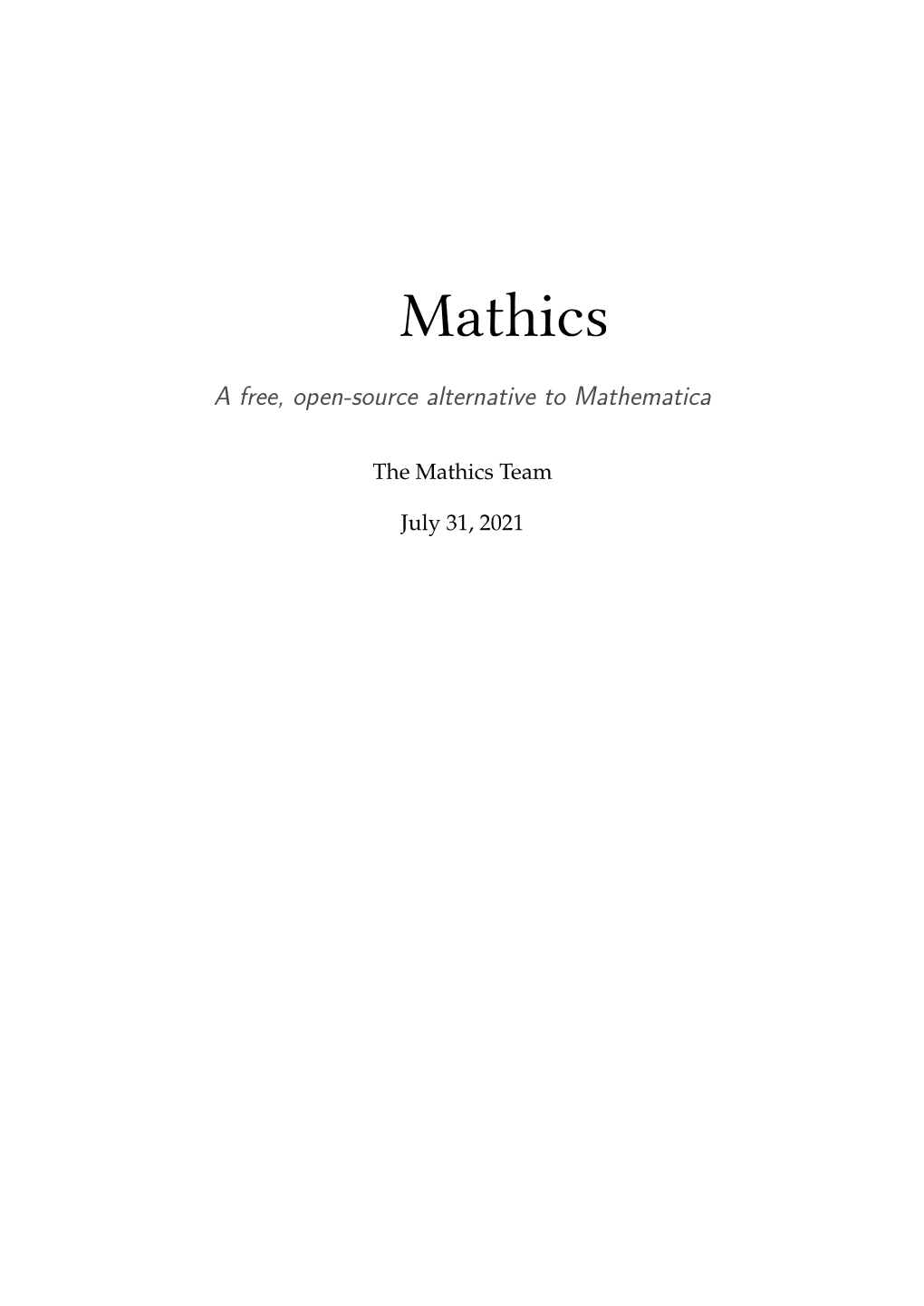 A Free, Open-Source Alternative to Mathematica