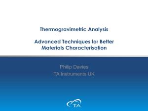 Thermogravimetric Analysis Advanced Techniques for Better Materials