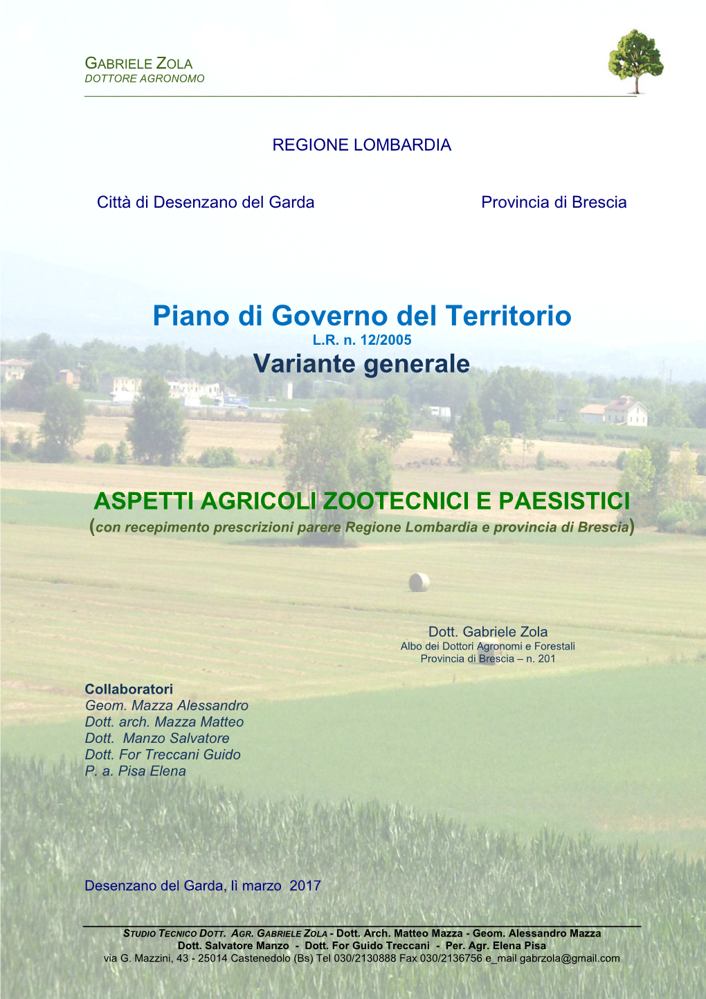 Piano Di Governo Del Territorio L.R