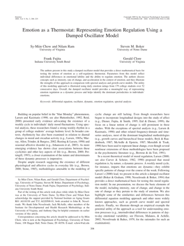 Emotion As a Thermostat: Representing Emotion Regulation Using a Damped Oscillator Model