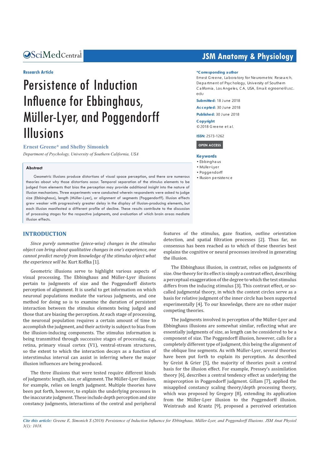 Persistence of Induction Influence for Ebbinghaus, Müller-Lyer, and Poggendorff Illusions