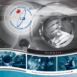 Summary This Document Is a Summary of the Report Maintaining Excellence: Planning a New Multi-Purpose Research Reactor for Canada