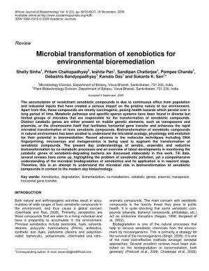 Microbial Transformation of Xenobiotics for Environmental Bioremediation