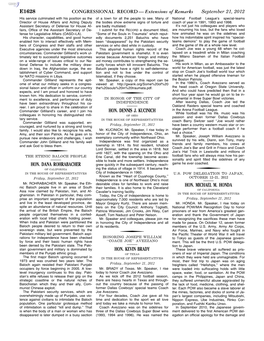 CONGRESSIONAL RECORD— Extensions of Remarks E1628 HON