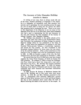 The Ancestry of John Hampden Holliday AUGUSTUSR