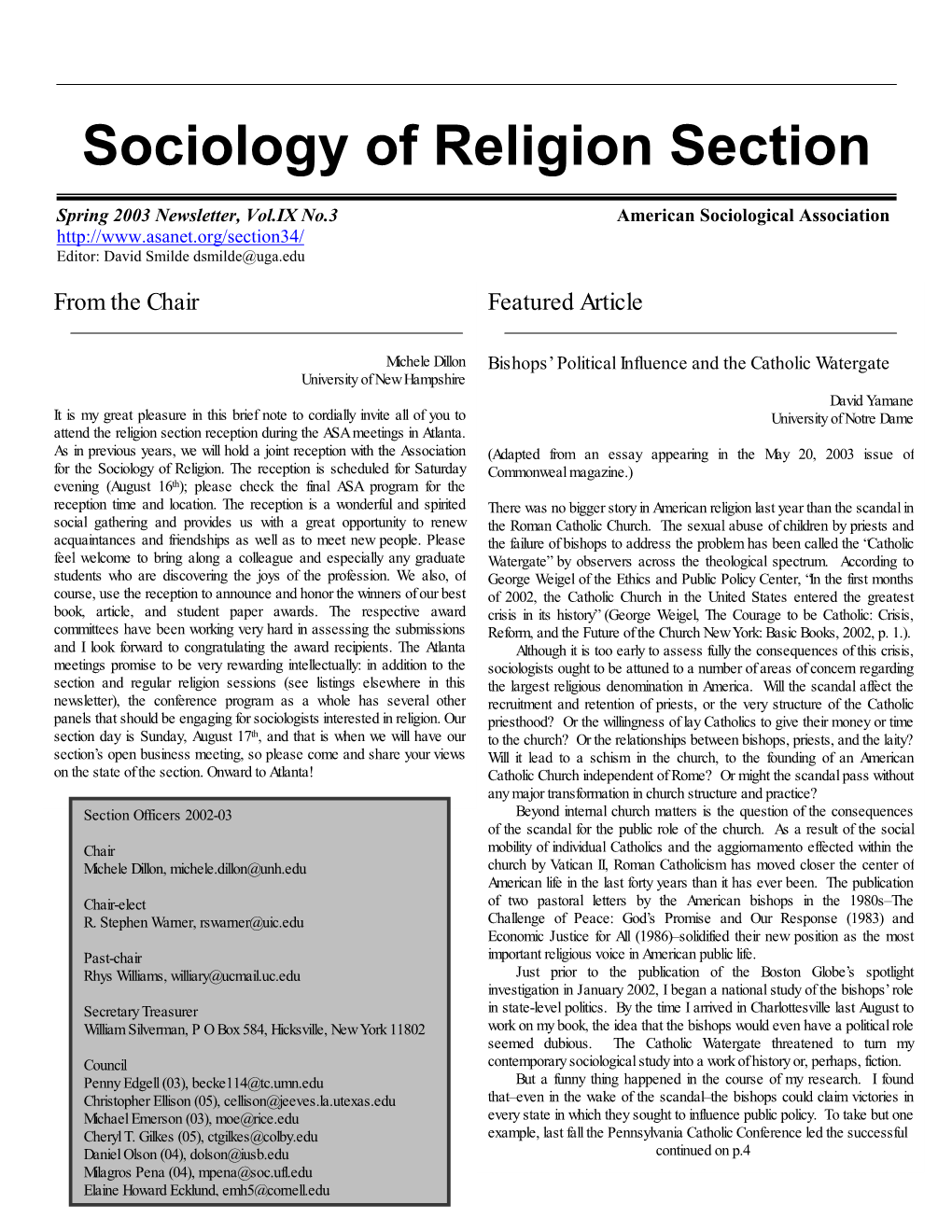 Sociology of Religion Section