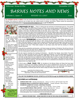 BARNES NOTES and NEWS Volume 1, Issue 8 REVISED 12.1.2017 Free