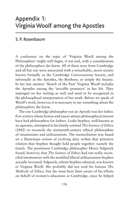 Appendix 1: Virginia Woolf Among the Apostles