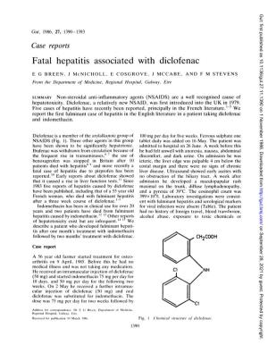 Fatal Hepatitis Associated with Diclofenac