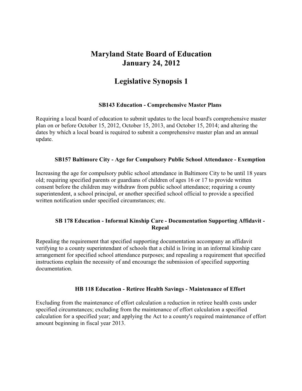 SB143 Education - Comprehensive Master Plans