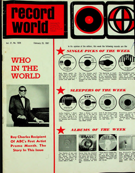 Record World WHO in the WORLD Ray Charles Recipient of ABC's