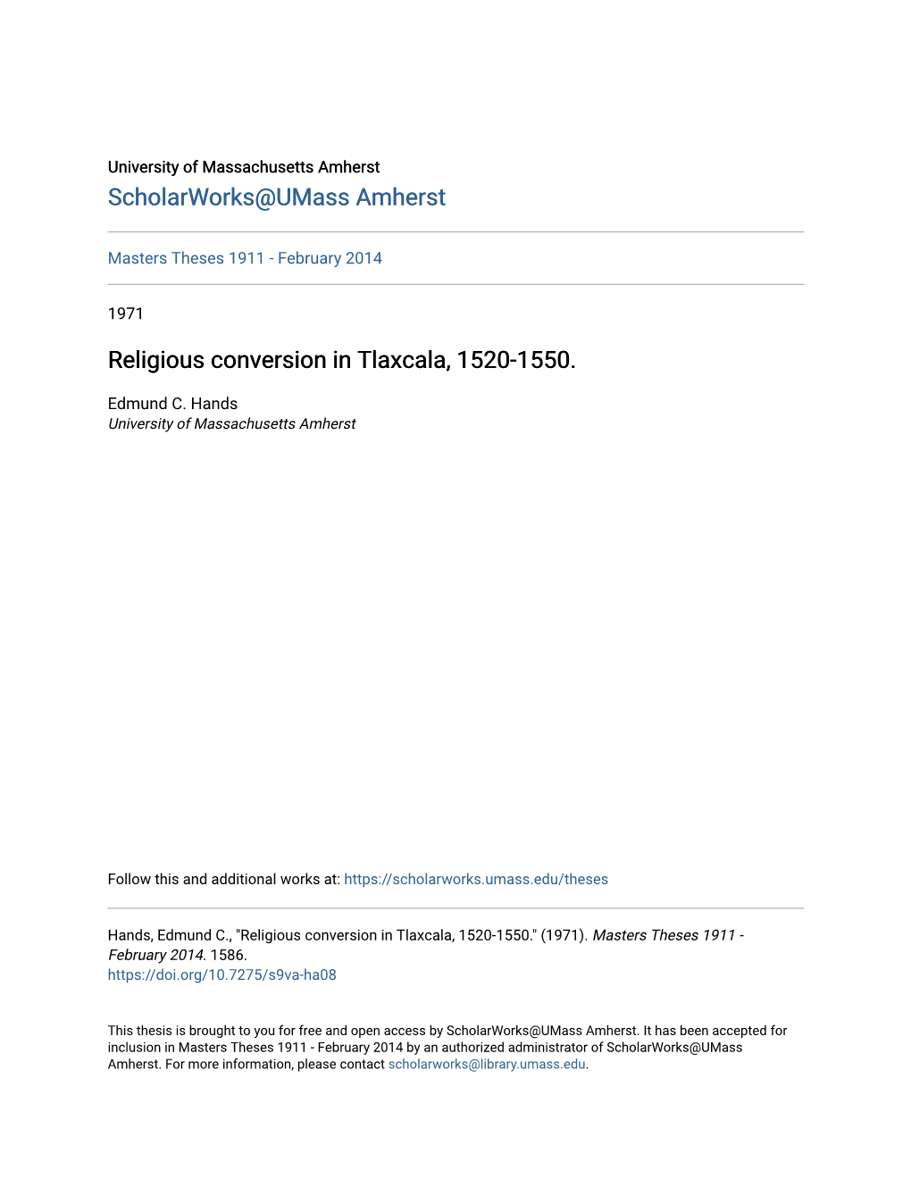 Religious Conversion in Tlaxcala, 1520-1550