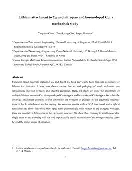 Lithium Attachment to C60 and Nitrogen- and Boron-Doped C60: a Mechanistic Study