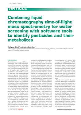 Combining Liquid Chromatography Time-Of-Flight Mass Spectrometry for Water Screening with Software Tools to Identify Pesticides and Their Metabolites