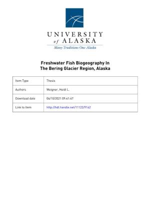 Freshwater Fish Biogeography in the Bering Glacier Region, Alaska