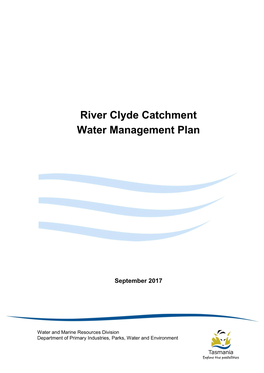 River Clyde Catchment Water Management Plan