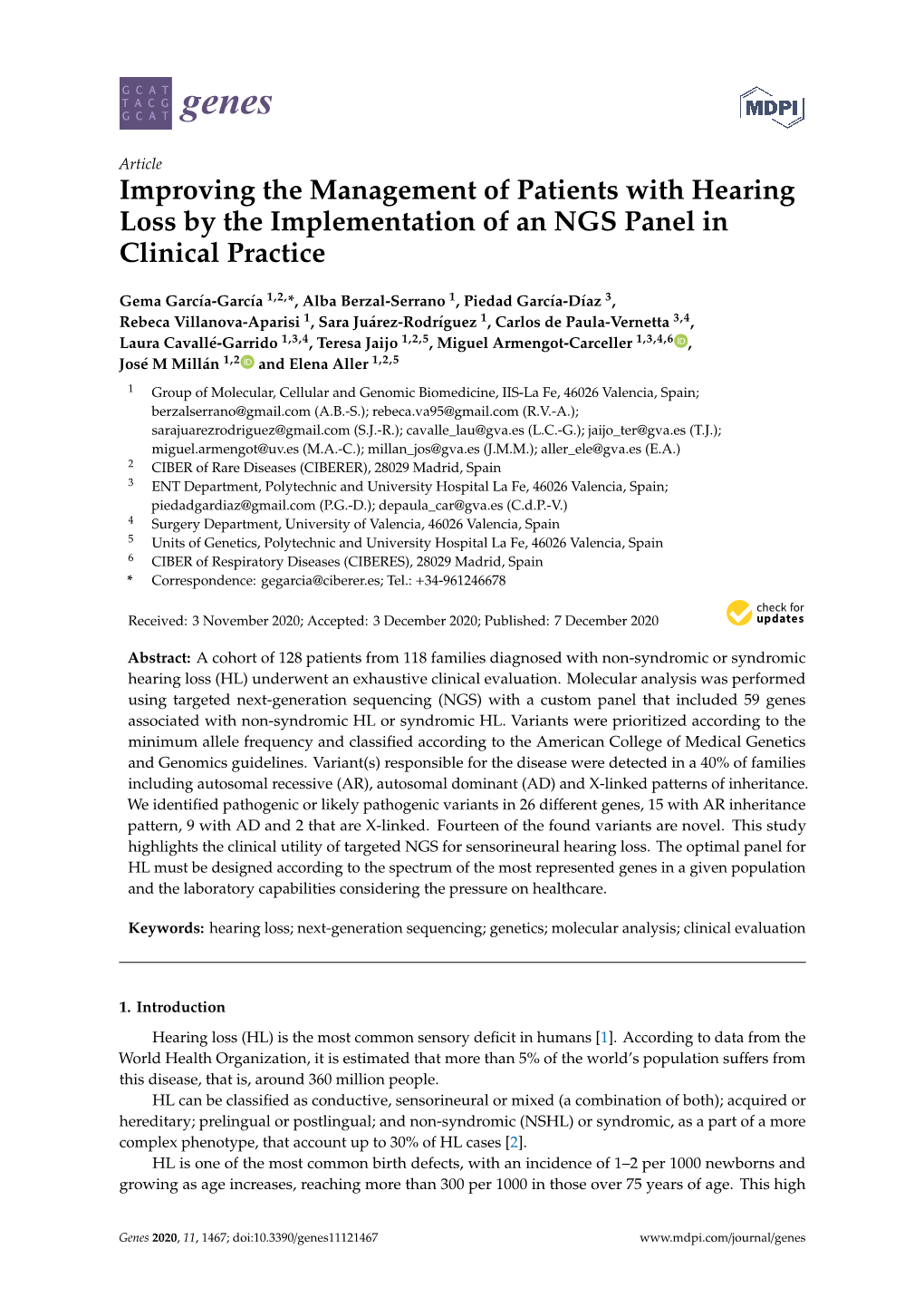 Improving the Management of Patients with Hearing Loss by the Implementation of an NGS Panel in Clinical Practice