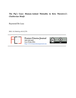 Frames Cinema Journal ISSN 2053–8812 Issue 18 (Jun 2021) Frames Cinema Journal, Issue 18 (June 2021)