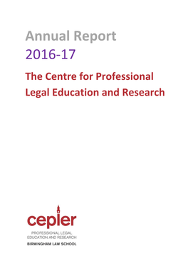 Annual Report 2016-17 the Centre for Professional