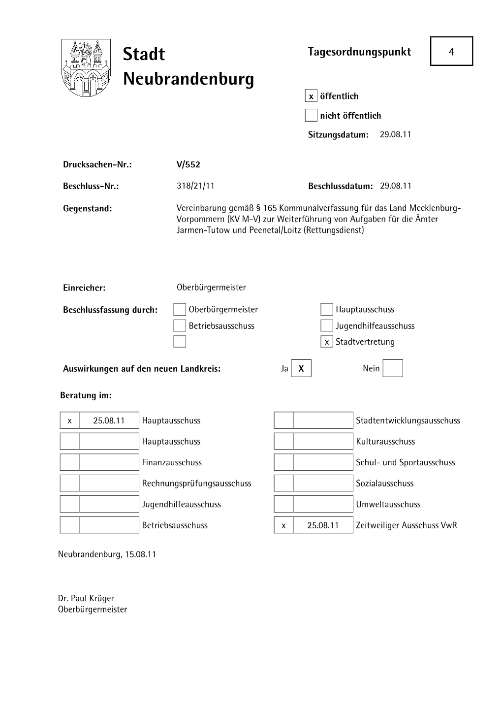 Vorlage V/552