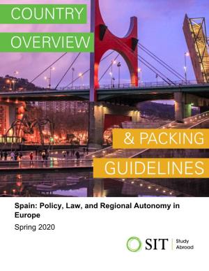 Spain: Policy, Law, and Regional Autonomy in Europe Spring 2020