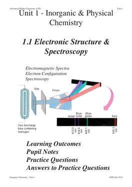 Unit 1 Unit 1 - Inorganic & Physical Chemistry
