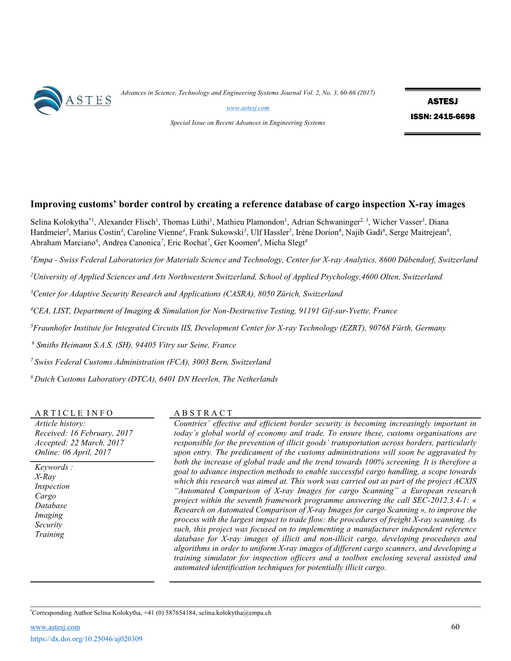 Improving Customs' Border Control by Creating a Reference Database Of