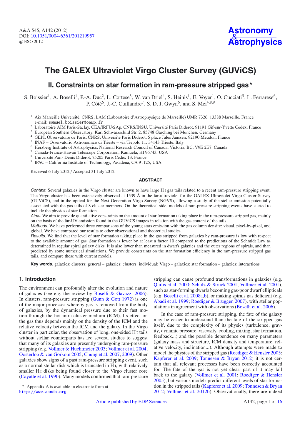 The GALEX Ultraviolet Virgo Cluster Survey \(Guvics\)