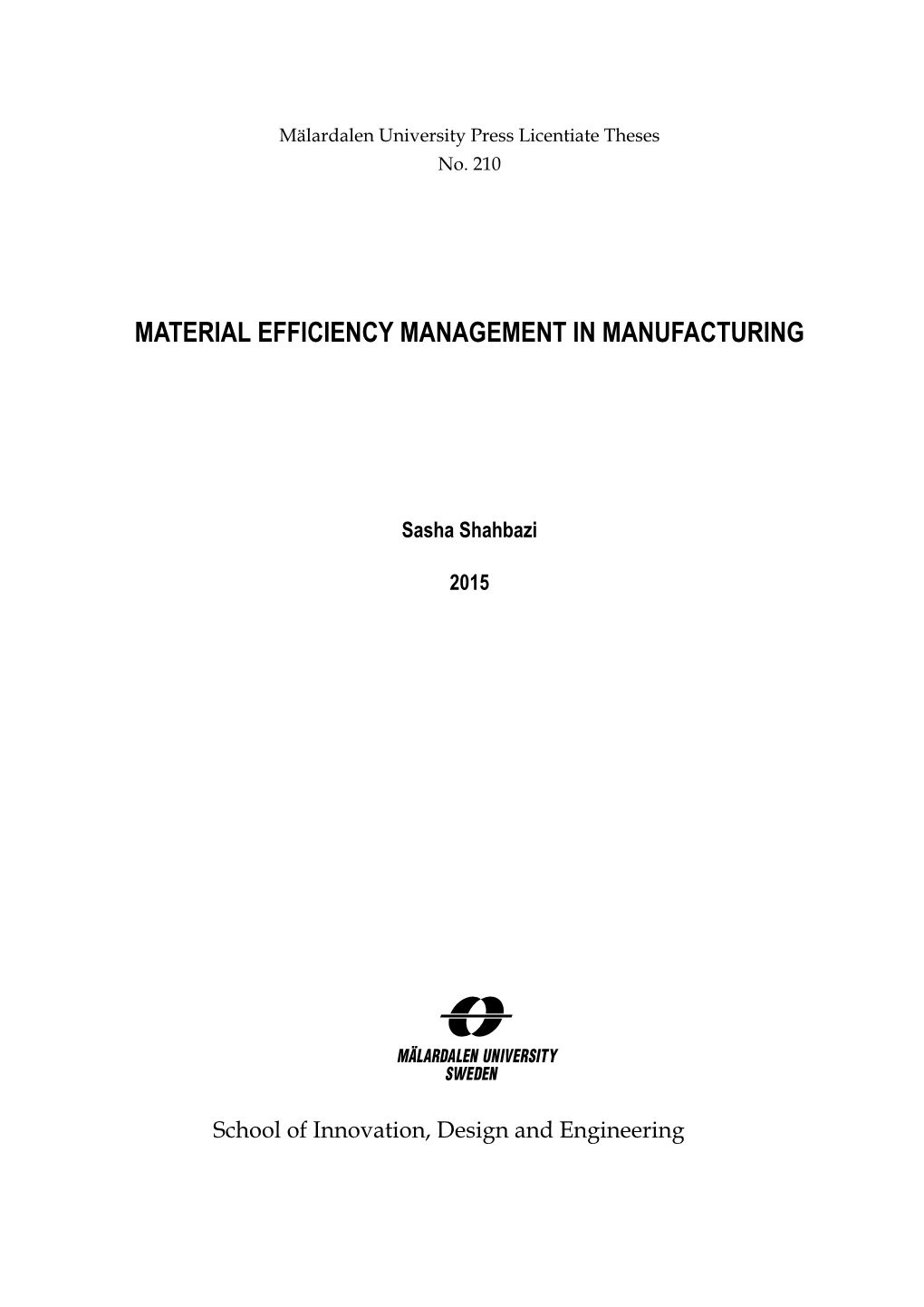 Material Efficiency Management in Manufacturing