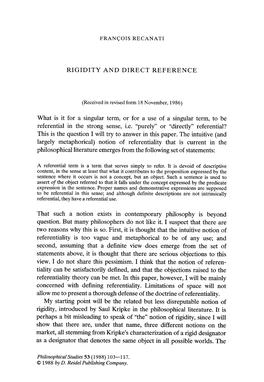 Rigidity and Direct Reference