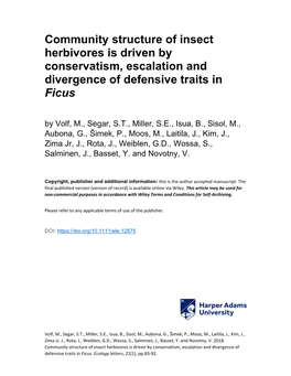 Community Structure of Insect Herbivores Is Driven By