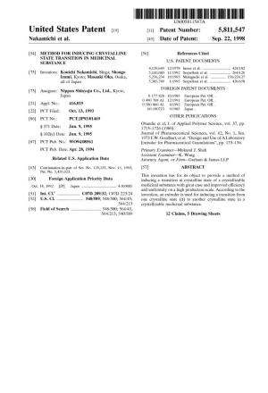 United States Patent (19) 11 Patent Number: 5,811,547 Nakamichi Et Al