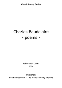 Charles Baudelaire - Poems