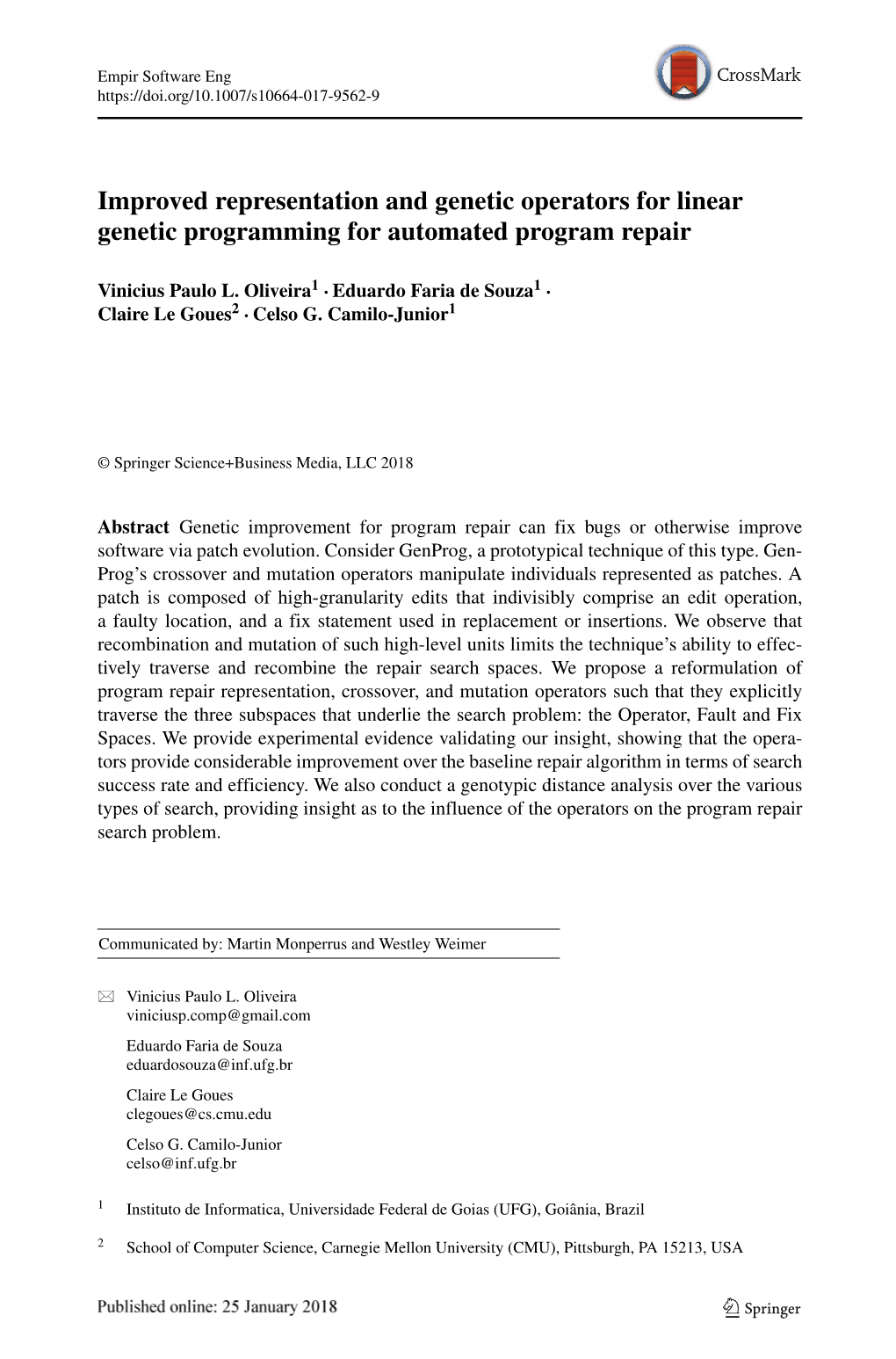 Improved Representation and Genetic Operators for Linear Genetic Programming for Automated Program Repair