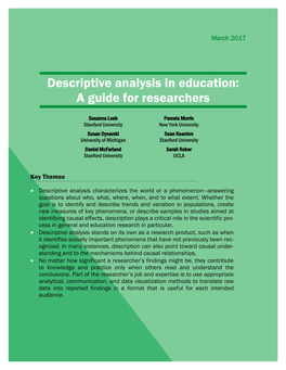 Descriptive Analysis in Education: a Guide for Researchers