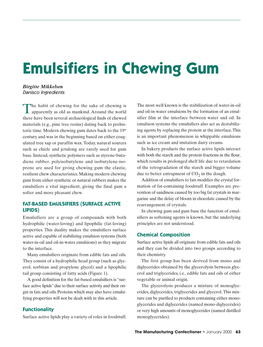 Emulsifiers in Chewing